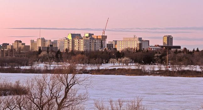 Regina skyline on a cold winter day