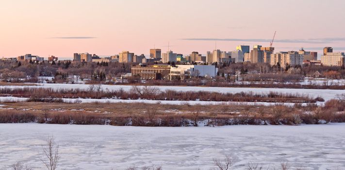 Regina skyline on a cold winter day