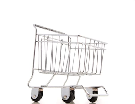 Standard shopping cart. All on white background.