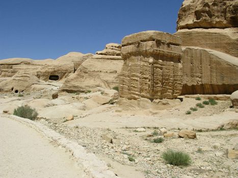 Vessel of genie in Petra, Jordan, Middle east