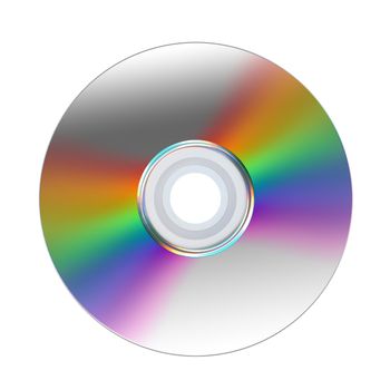 Disk (a kind from the written down party) - an iridescent surface - isolated on a white background