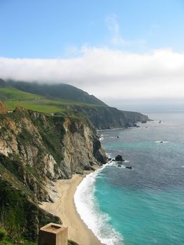 Pacific Ocean coast in Big Sur, California