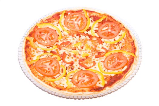 The top view on the Pizza Margherita