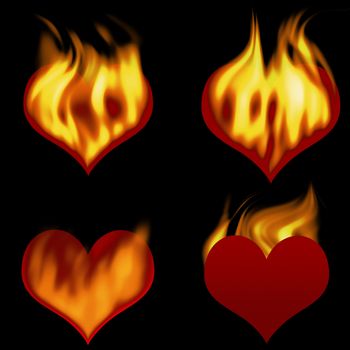  Burning hearts (hearts for the further editing)