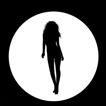 black and white - silhouette of a beautiful lady
