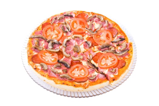 The top view on the Pizza Primavera