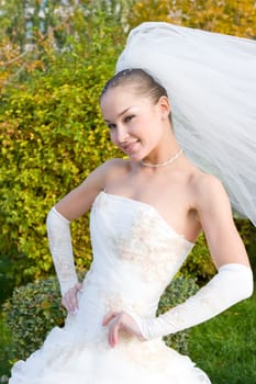 young model in the wedding dress