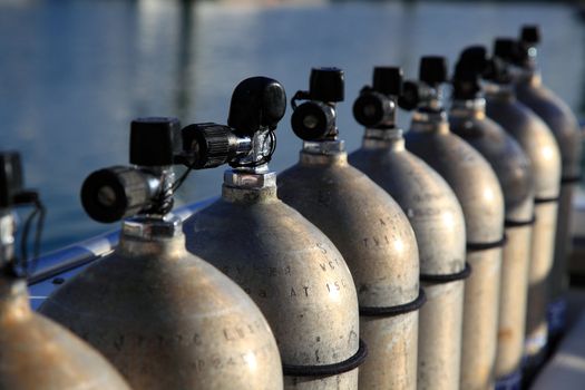 Row of compressed air tank.