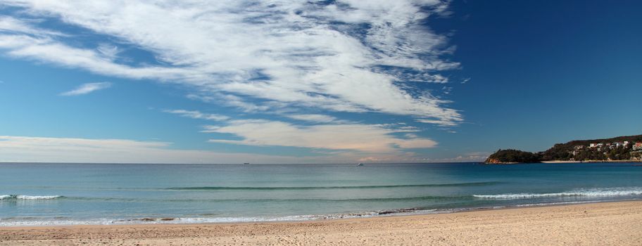 View at Manly Beach. Known beach at the coast of the metropolis in Sydney Australia. (New South Wales Territory).