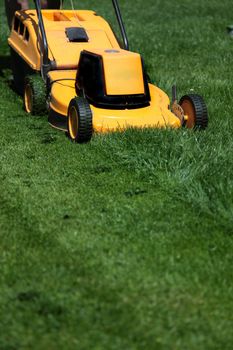 Mowing the lawn.