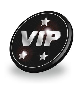 A stylized shiny VIP badge. All isolated on white background.