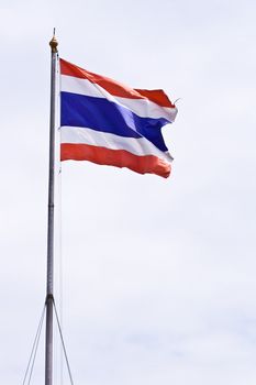 National Thai flag in the wind