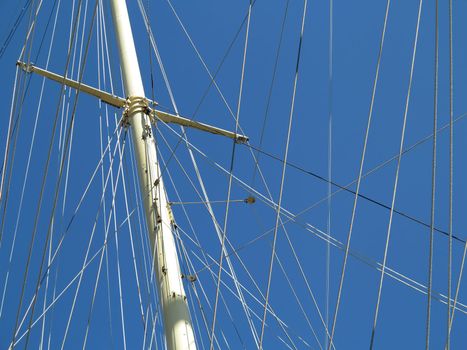 Rigging detail  of beautiful old clipper.