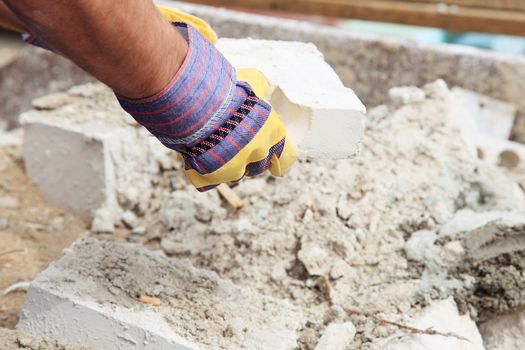 Manual worker on construction site.