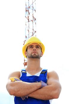 Manual worker on construction site.