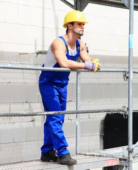 Manual worker on construction site.