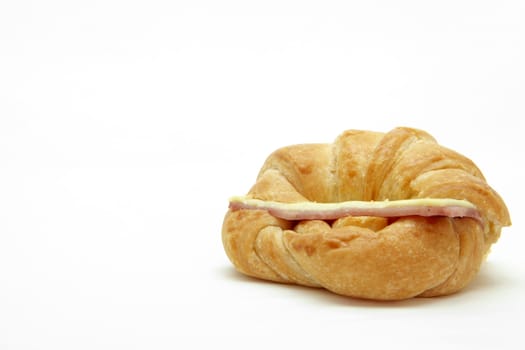 closeep of  Ham Cheese croissant