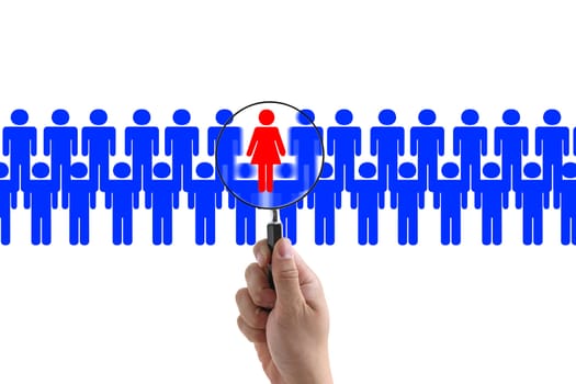 woman employee in workplace for business recruitment