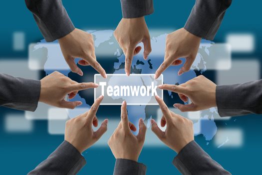 A diverse business teamwork do World business technology