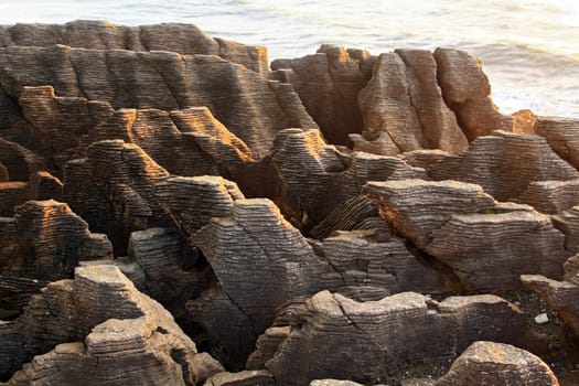 landscape of Pancake grand canyon rock at west coast beach New Zealand