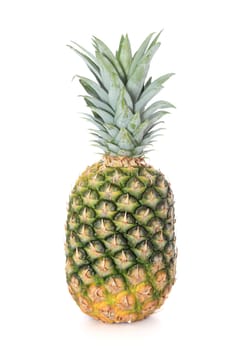Ripe pineapple on white background.