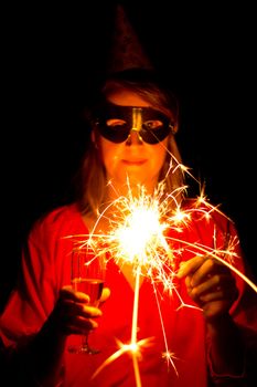 Woman with sparkler