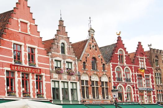 Colorful buildings in Bruges, Belgium