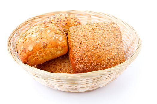 tasty baked with sesame, isolated on a white background 