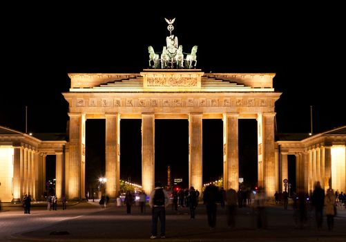 Brandenburg gate in Berlin at night