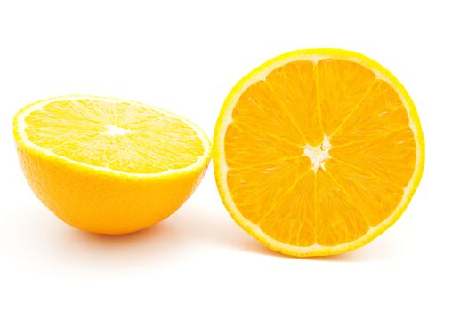 Ripe orange fruits isolated on white background