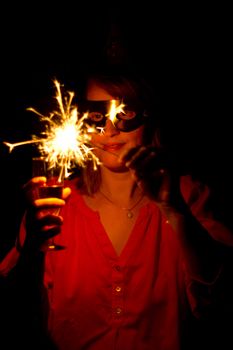 Woman with sparkler