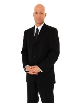 Attractive businessman. All on white background.