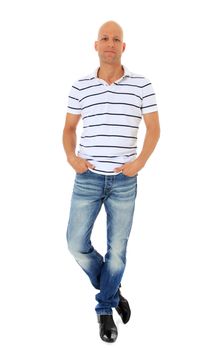 Full length shot of an attractive young man. All on white background.