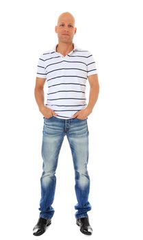 Full length shot of an attractive young man. All on white background.