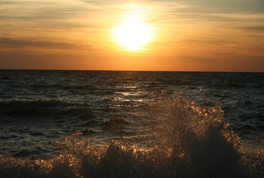 Ukraine. Crimea. Sunset on Black sea 