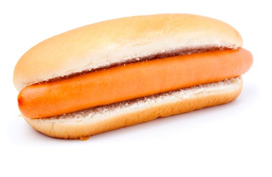 Hot dog on a white background 