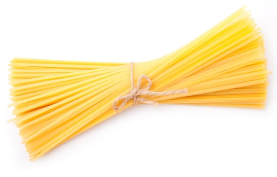 Bunch of spaghetti isolated on white background. 