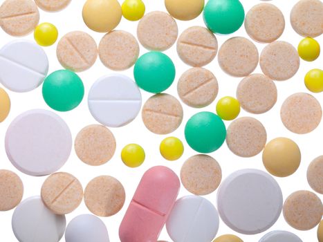 Abstract background made of colourful pills 
