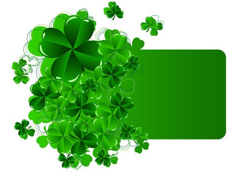 Greeting Cards St Patrick's Day with shamrock vector illustration