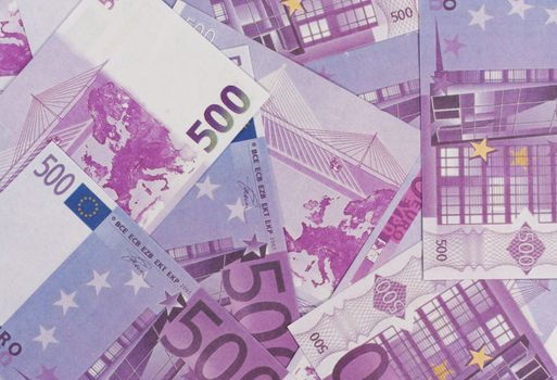 Background of the euro banknotes close up