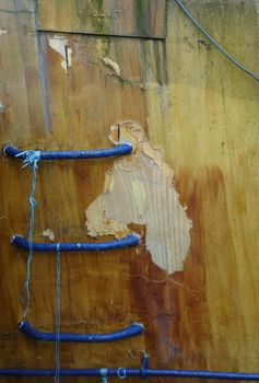 Texture and background pattern of an old fishing boat.