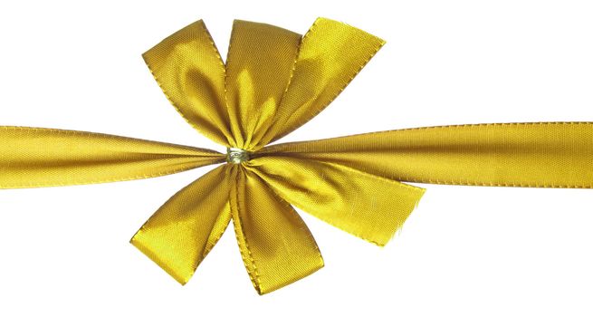 gold gift bow isolated on white 