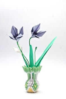 origami flowers in a vase