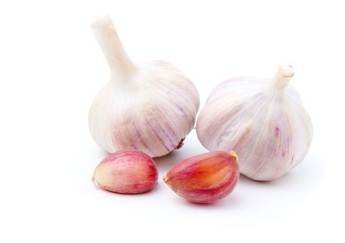 garlics isolated on white background 