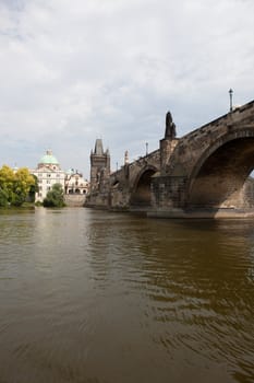 Judith Bridge crosses the Vltava river in Prague, Czech Republic