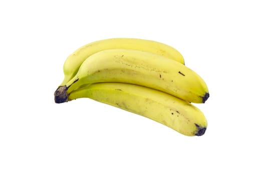 A cluster of bananas isolated on white background