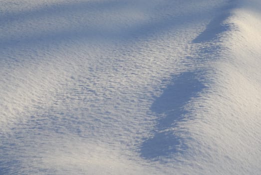 White clean untouched snowfall. Tight composition showing texture.
