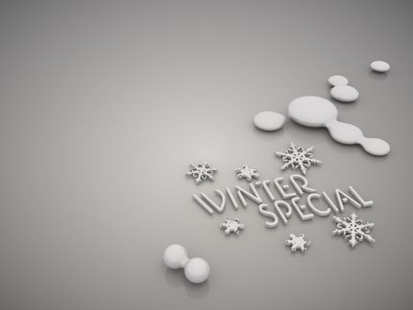 3D graphic Elegant winter special symbol in a stylish grey background