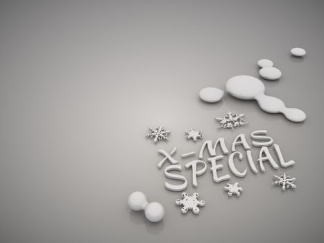 3D graphic  Elegant christmas special symbol in a stylish grey background