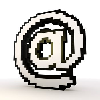 3D graphic  Isolated   e-mail symbol in a stylish white background